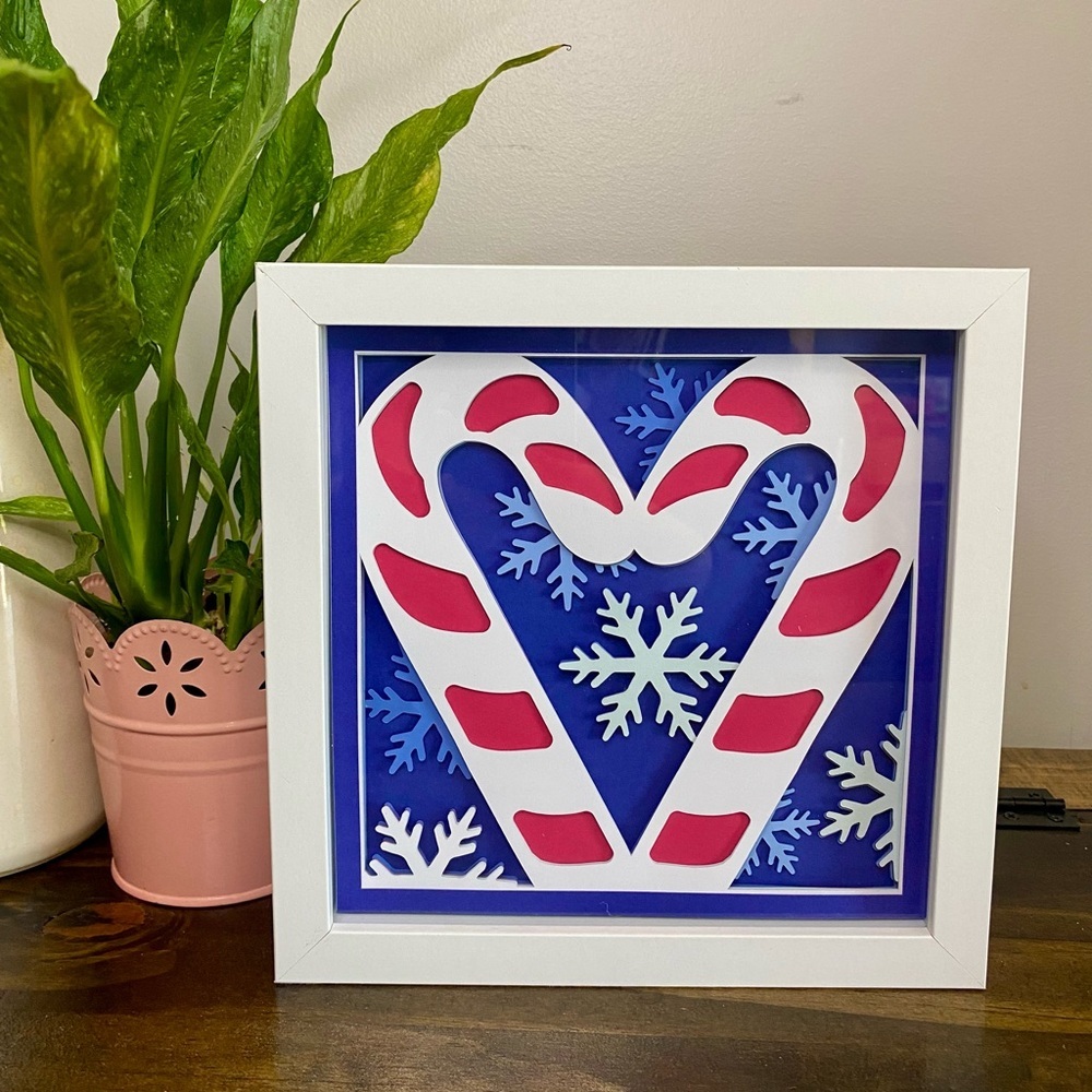 3D Candy Canes Shadowbox